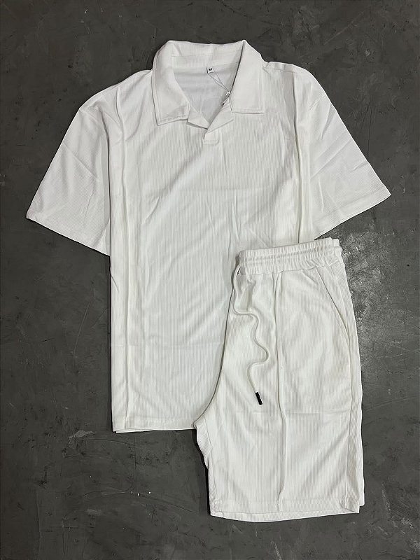 CONJUNTO PADRÃO ZARA DE CALOR MODELO GOLA POLO (BRANCA)