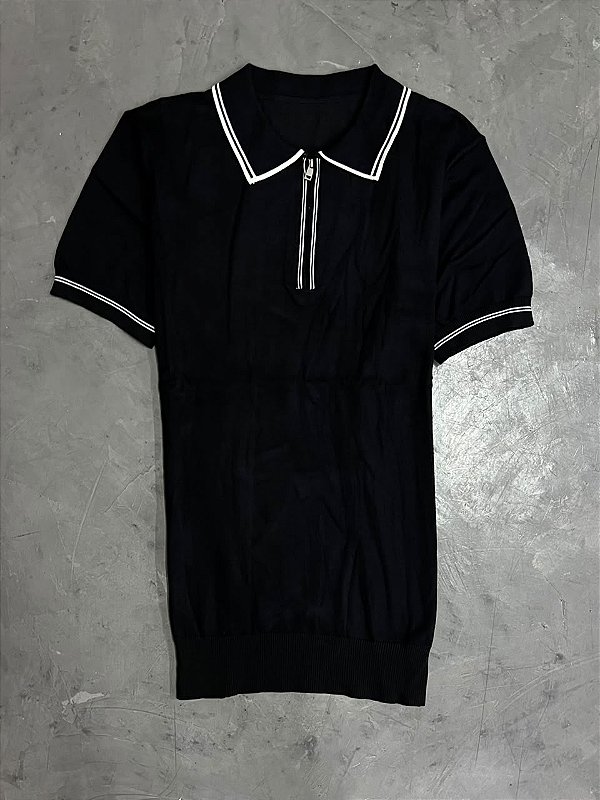 POLO MEIO ZIPER PADRÃO ZARA (PRETO)
