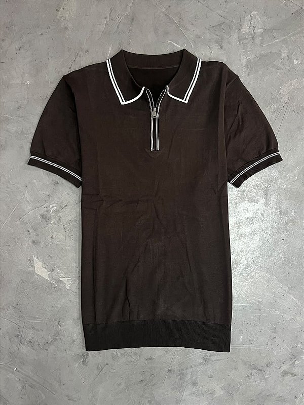 POLO MEIO ZIPER PADRÃO ZARA (CAFÉ)
