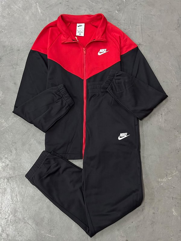 CONJUNTO NIKE TRACKSUIT PK INFANTIL PRETO/VERMELHO