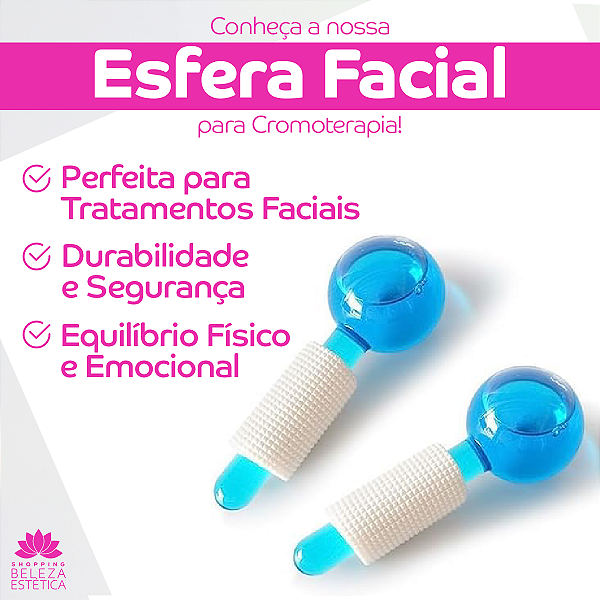Esfera de Vidro Pequena para Cromoterapia - O Par na Cor Azul