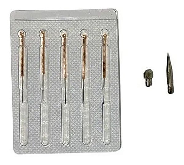 Kit com 5 Agulhas e 2 Ponteiras para Procedimentos Médicos ou Estéticos