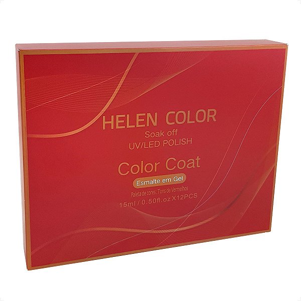 Caixa de Esmalte em Gel - Tons de Vermelho (Kit com 12 Cores)