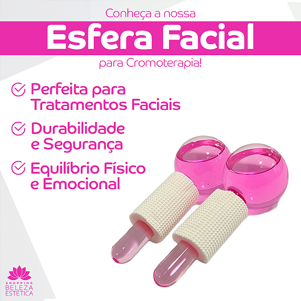 Esfera de Vidro Pequena para Cromoterapia - O Par na Cor Rosa