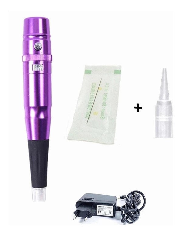 Dermógrafo Universal Roxo + 20 Agulhas + Cabo