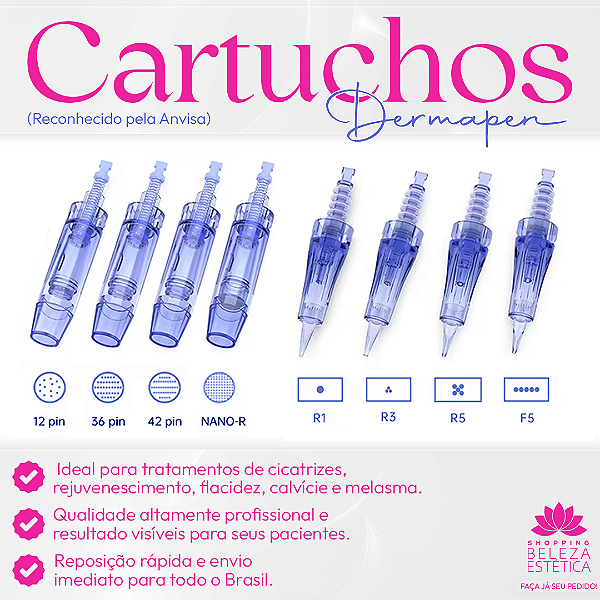 Kit com 10 Cartuchos Dermapen com Ponta