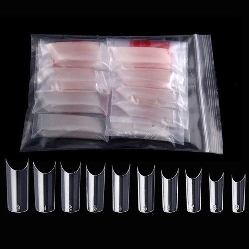 Refil Tips Curvatura C - 500Unids Transparente/Natural