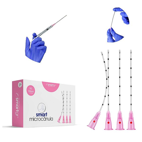 Kit 10 Unidades Smart Microcânula SC18g 100mm Smart Gr