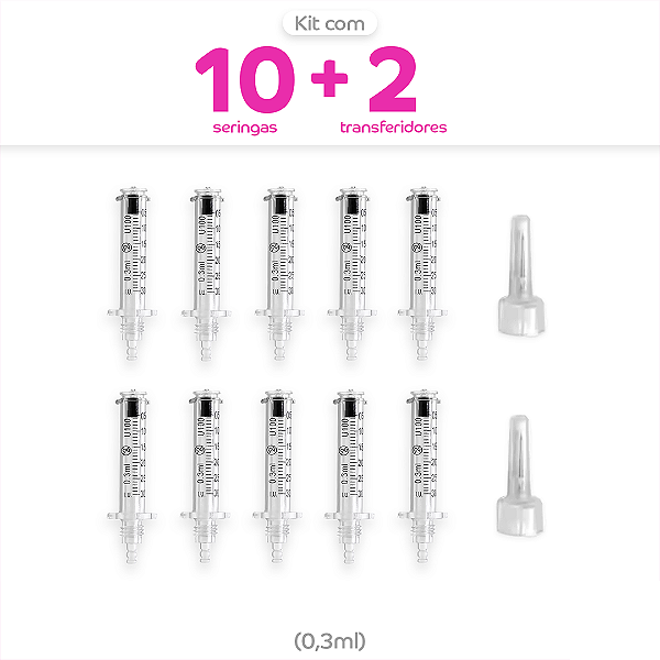 10 Seringas + 2 Transferidores Pressurizada 0,3ml