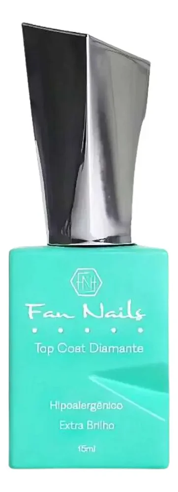 Top Coat Gel Diamante Fan Nails 15ml Brilho Hipoalergênico Shopping Beleza Estética