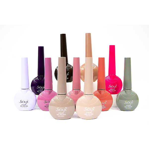 Kit 10 esmaltes em gel Sioux