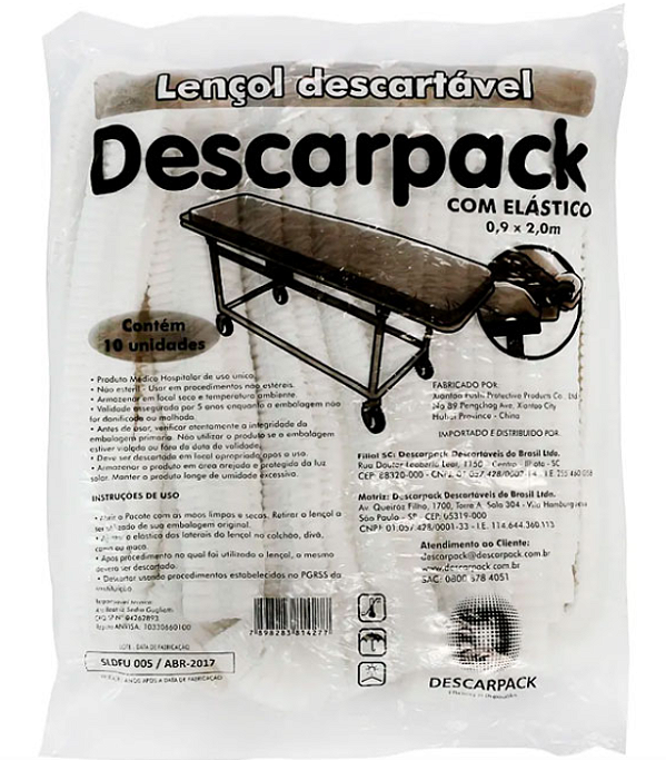 Lençol Elástico 90cm x 2m – DESCARPACK