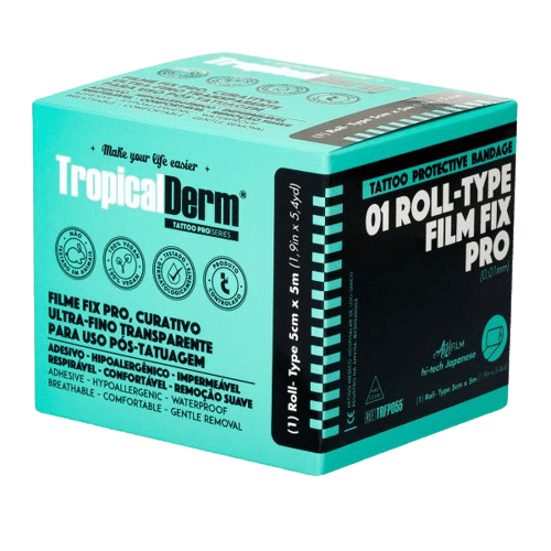 Película para Tatuagem Fix Pró- Rolo 5CM x 5M - Tropical Derm