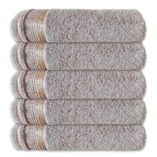 Kit c/ 5 Toalhas de Banho Grossas Felpudas Gigante SOFT 100% Algodão Prata
