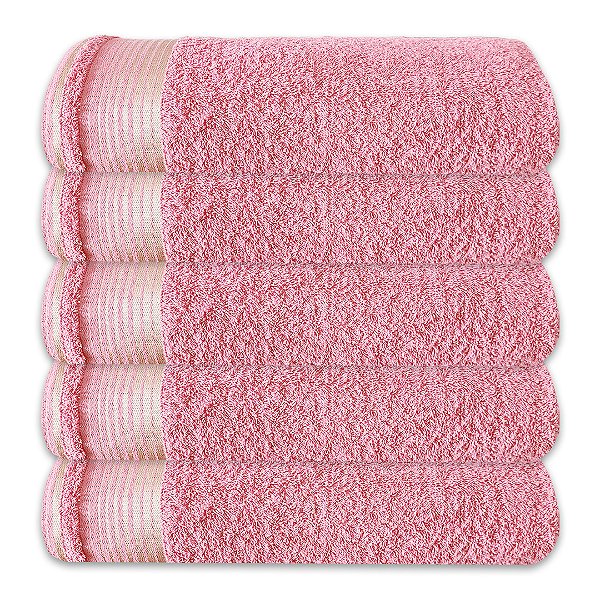 Kit c/ 5 Toalhas de Banho Grossas Felpudas Gigante SOFT 100% Algodão Rosa Claro
