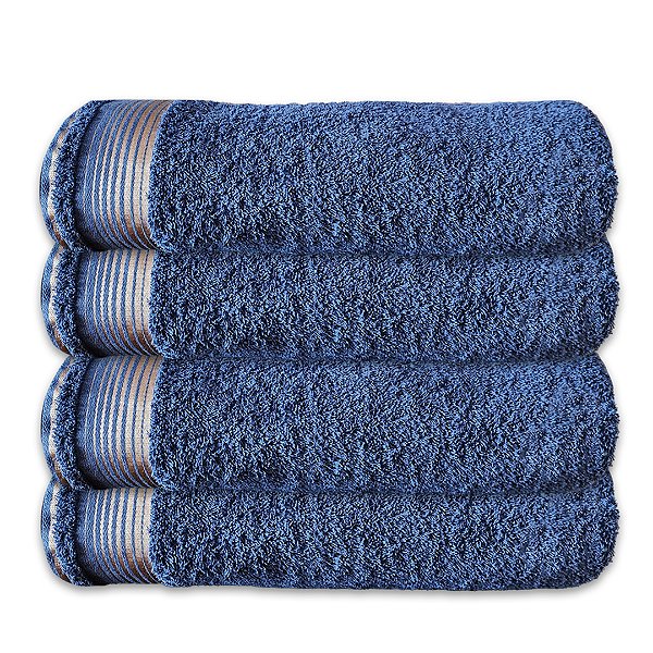 Kit c/ 4 Toalhas de Banho Grossas Felpudas Gigante SOFT 100% Algodão Azul