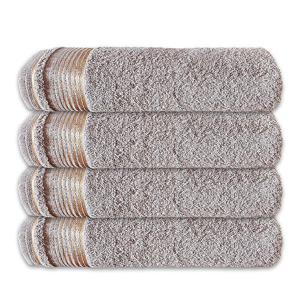 Kit c/ 4 Toalhas de Banho Grossas Felpudas Gigante SOFT 100% Algodão Prata