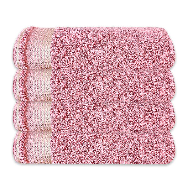 Kit c/ 4 Toalhas de Banho Grossas Felpudas Gigante SOFT 100% Algodão Rosa Claro
