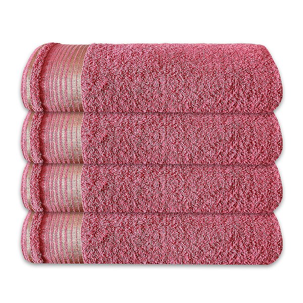 Kit c/ 4 Toalhas de Banho Grossas Felpudas Gigante SOFT 100% Algodão Rosê