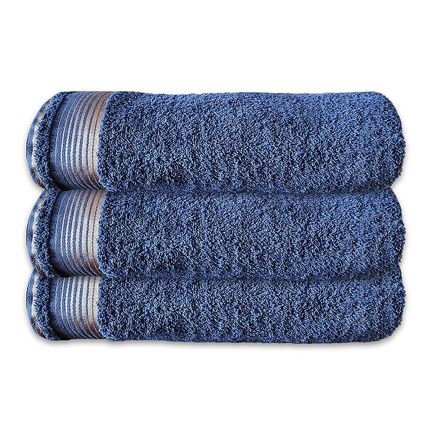 Kit c/ 3 Toalhas de Banho Grossas Felpudas Gigante SOFT 100% Algodão Azul