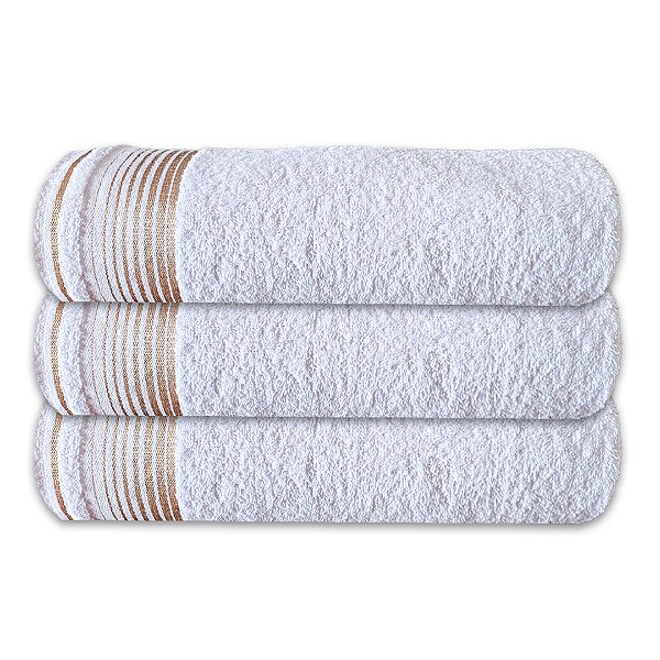 Kit c/ 3 Toalhas de Banho Grossas Felpudas Gigante SOFT 100% Algodão Branco