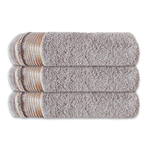 Kit c/ 3 Toalhas de Banho Grossas Felpudas Gigante SOFT 100% Algodão Prata
