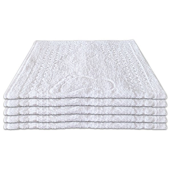 Kit c/ 5 Toalhas De Piso Tapete de Pézinho para Banheiro 45 cm x 70 cm Cor Branco