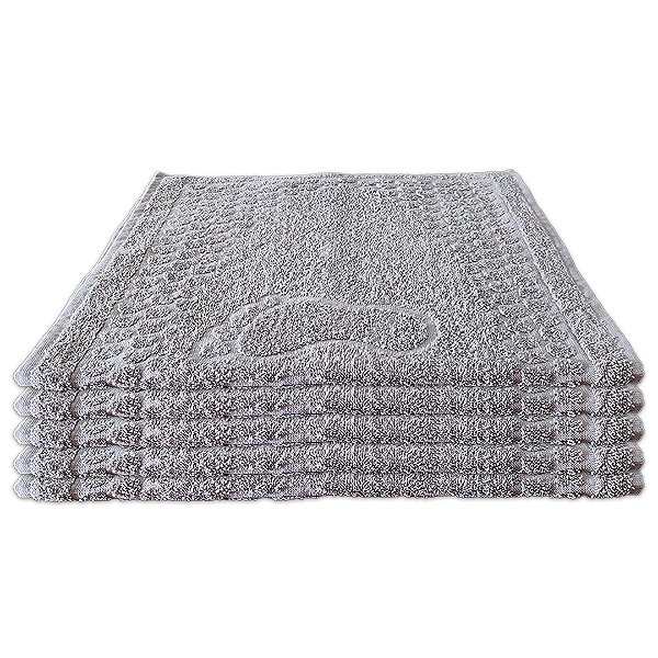 Kit c/ 5 Toalhas De Piso Tapete de Pézinho para Banheiro 45 cm x 70 cm Cor Prata