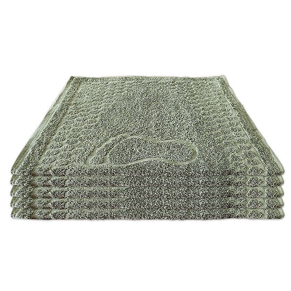 Kit c/ 5 Toalhas De Piso Tapete de Pézinho para Banheiro 45 cm x 70 cm Cor Verde