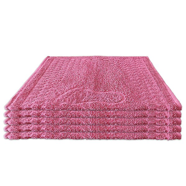 Kit c/ 5 Toalhas De Piso Tapete de Pézinho para Banheiro 45 cm x 70 cm Cor Rosê