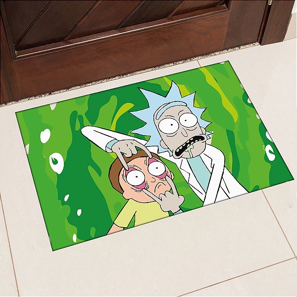 Tapete de Porta Estampa Rick and Morty Open Your Eyes 40x60