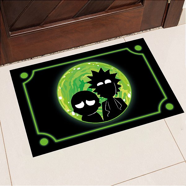 Tapete de Porta Estampa Rick and Morty Neon 40x60