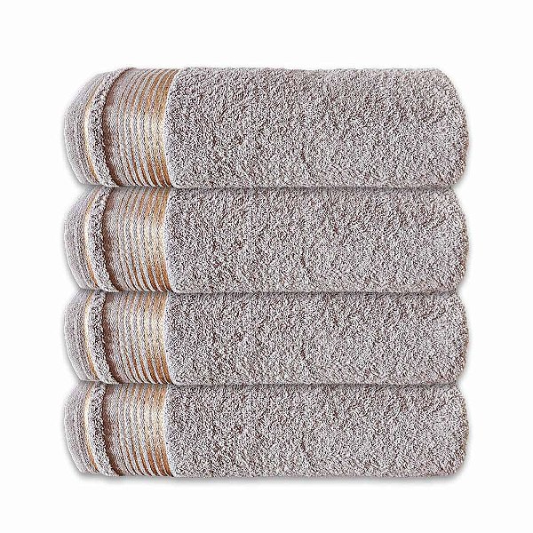 Kit c/ 4 Toalhas de Rosto Grossas Felpudas Gigante SOFT 100% Algodão Prata