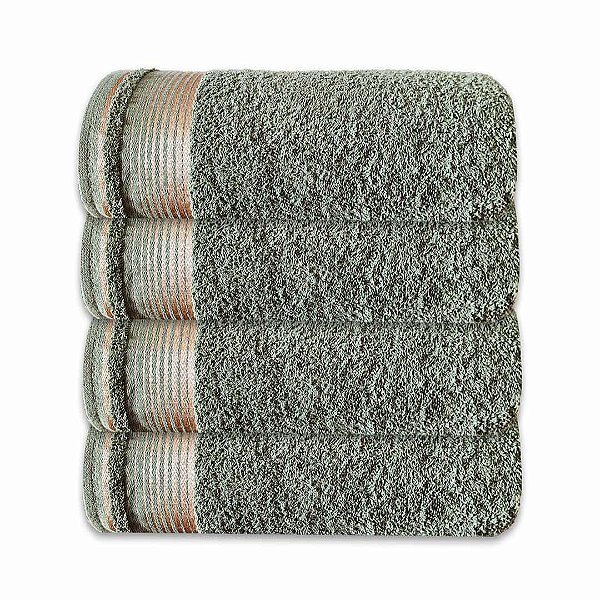 Kit c/ 4 Toalhas de Rosto Grossas Felpudas Gigante SOFT 100% Algodão Verde