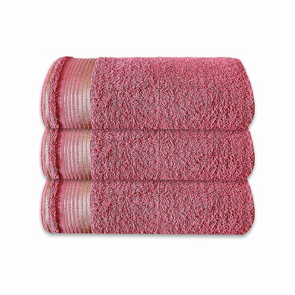 Kit c/ 3 Toalhas de Rosto Grossas Felpudas Gigante SOFT 100% Algodão Rosê
