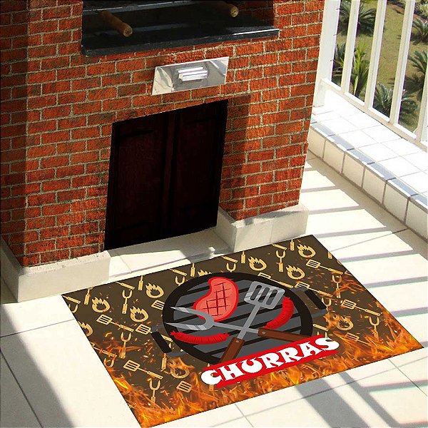 Tapete Para Área Gourmet 40x60 Estampa Churras