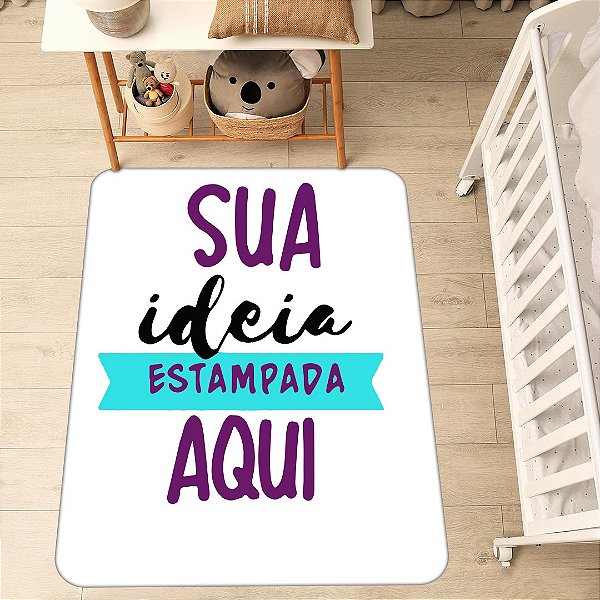 Tapete Infantil retangular Antiderrapante 95x130 Sua Ideia ou Foto Aqui para Personalizar