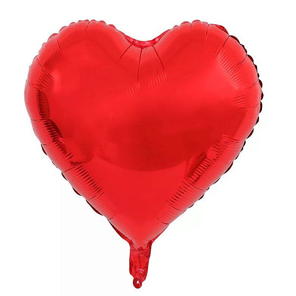 Balão Coração Metalizado Vermelho 18 polegadas (10 unidades)