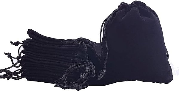 Saco de Veludo Preto (10 unidades)