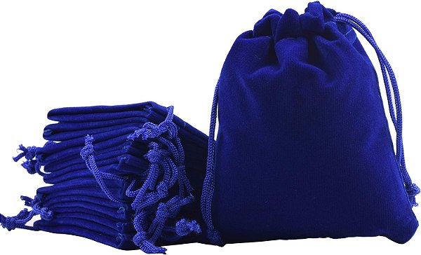 Saco de Veludo Azul (10 unidades)