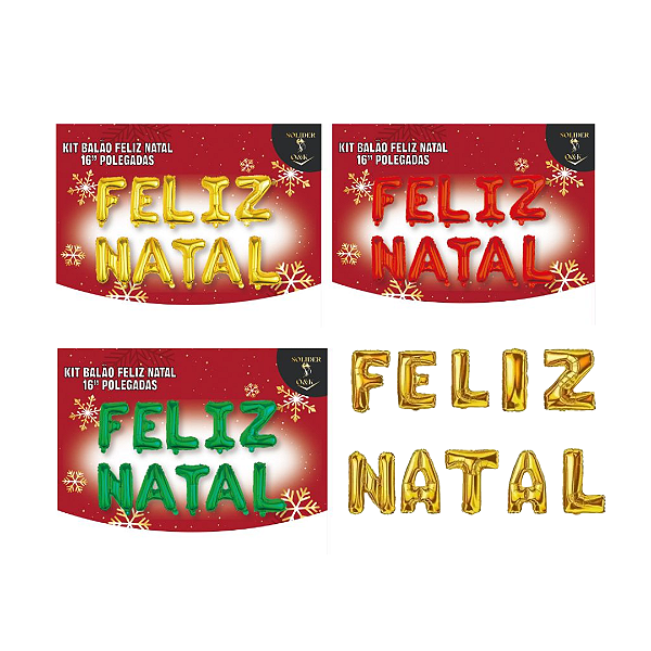 Kit Balão Feliz Natal Metalizado