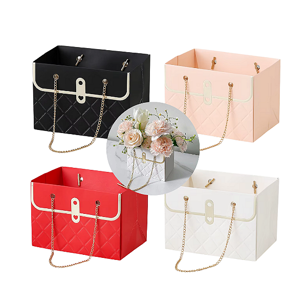 Sacola Quadrada com Corrente para Flores – 1 Unidade