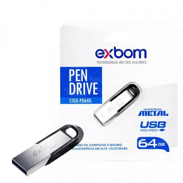 Pen Drive 64GB em Metal USB HIGH-SPEED Exbom