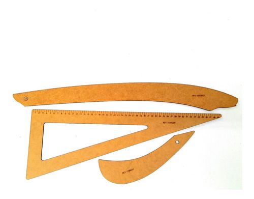 Kit Esquadro Régua Curva Para Modelista Costureira Mdf 1501