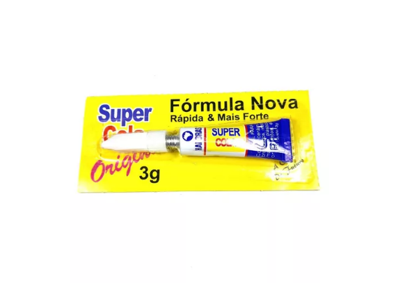 Cola Instantânea Super Cola 3g Para Plástico Metal Madeira