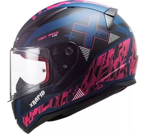 Capacete Ls2 Rapid Ff353 Xtreet Matte Blu/Purple