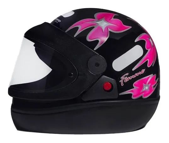 Capacete San Marino Feminino Preto rosa