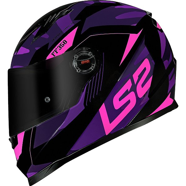 Capacete Ls2 Ff358 Tank Preto Rosa