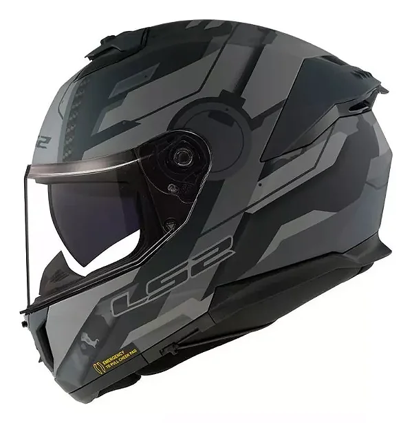 Capacete Ls2 STREAM II FF808 Shadow Fosco Cinza