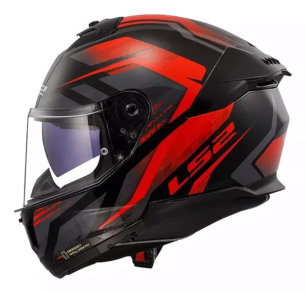 Capacete Ls2 Stream 2 II FF808 Fury Preto e Vermelho